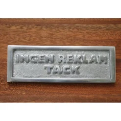 Aluminiumskylt, Ingen reklam tack