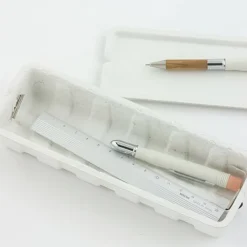 Ask av återvunnet papper, MIDORI PULP PEN STORAGE, vit