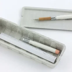 Ask av återvunnet papper, MIDORI PULP PEN STORAGE, vit