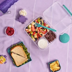 Bentobox med 5 fack och burk 1,65L, Sistema