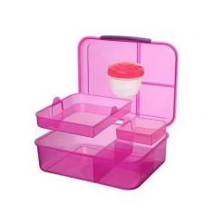 Bentobox med 5 fack och burk 1,65L, Sistema