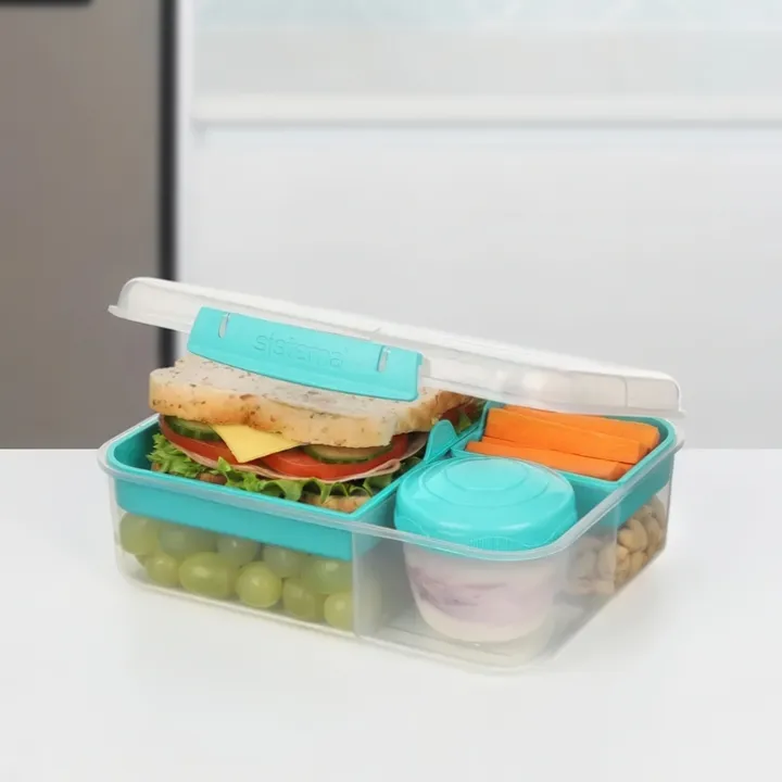 Bentolåda med 5 fack och burk 1,65L, Sistema