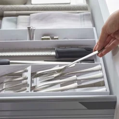 Besticklåda, Justerbar, TOWER CUTLERY CASE, Yamazaki, 35 x 30~47,5 x H 5,5 cm