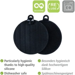 Disksvamp i silikon 2-pack, Svart