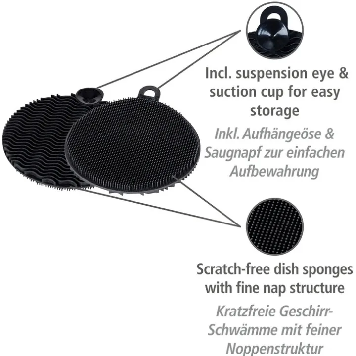 Disksvamp i silikon 2-pack, Svart
