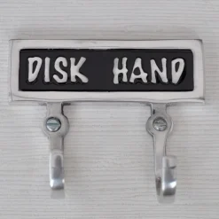 Dubbel handdukskrok med skylt, Disk och Hand