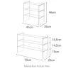 Expanderbar skohylla 3 hyllplan, 41-70cm, Yamazaki, Vit