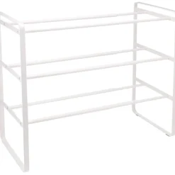 Expanderbar skohylla 3 hyllplan, 41-70cm, Yamazaki, Vit