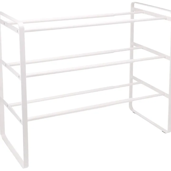Expanderbar skohylla 3 hyllplan, 41-70cm, Yamazaki, Vit