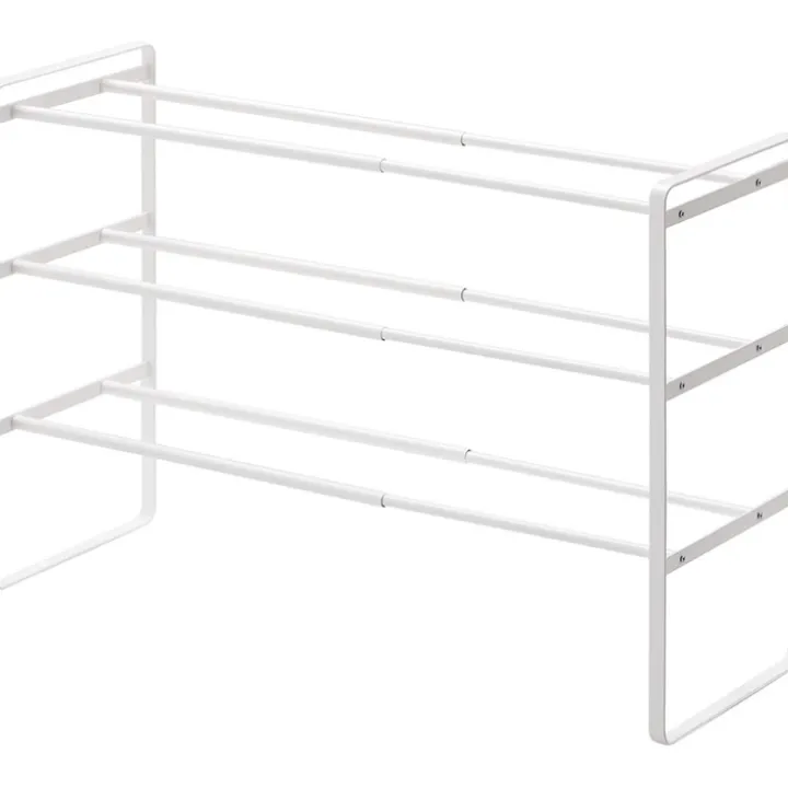 Expanderbar skohylla 3 hyllplan, 41-70cm, Yamazaki, Vit