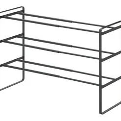 Expanderbar skohylla 3 hyllplan, 41-70cm, Yamazaki, Svart