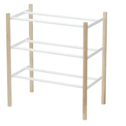 Expanderbar skohylla i trä och metall, 41-70cm, Yamazaki