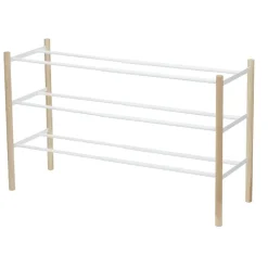 Expanderbar skohylla i trä och metall, 41-70cm, Yamazaki