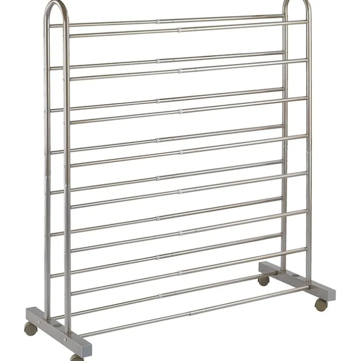 Expanderbar skohylla med hjul, 67-116cm
