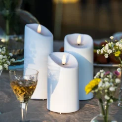 Flammande blockljus till uteplatsen