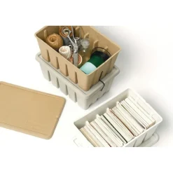 Förvaringsask i återvunnen papp, Beige