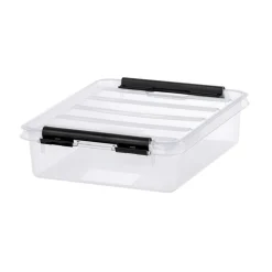 Förvaringsask med lock 1L, SmartStore, Klar/svart