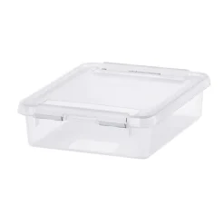 Förvaringsask med lock 1L, SmartStore, Klar/vit