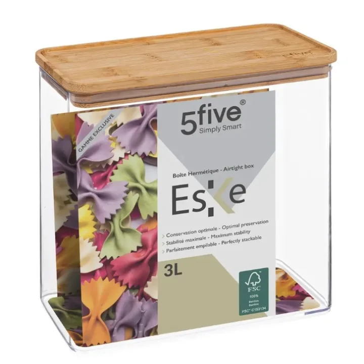 Förvaringsburk med bambulock 3L, Eske