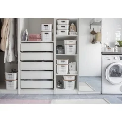 Förvaringskorg i återvunnen plast 13L, SmartStore, Vit