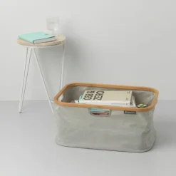 Förvaringskorg i tyg och trä 40L, Brabantia