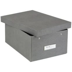Förvaringslåda med etiketthållare, Karin canvas, Bigso