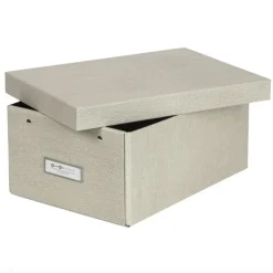 Förvaringslåda med etiketthållare, Karin canvas, Bigso