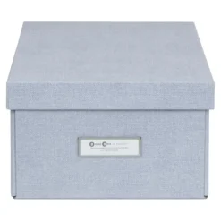 Förvaringslåda med etiketthållare, Karin canvas, Bigso