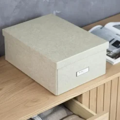 Förvaringslåda med etiketthållare, Katia canvas, Bigso