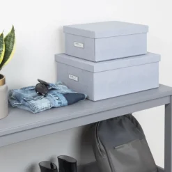 Förvaringslåda med etiketthållare, Katia canvas, Bigso