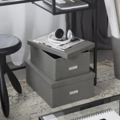 Förvaringslåda med etiketthållare, Katia canvas, Bigso