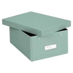 Förvaringslåda med etiketthållare, Katia canvas, Bigso, Grön