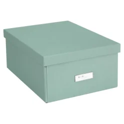 Förvaringslåda med etiketthållare, Katia canvas, Bigso, Grön