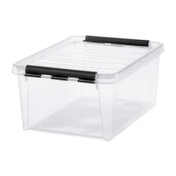 Förvaringslåda med lock 14L, SmartStore, Klar/svart