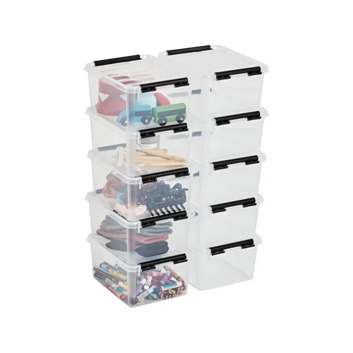 Förvaringslåda med lock 2L, SmartStore, Klar/svart
