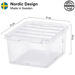 Förvaringslåda med lock 2L, SmartStore, Klar/svart