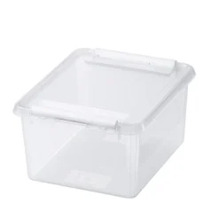 Förvaringslåda med lock 2L, SmartStore, Klar/vit