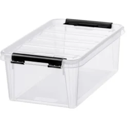 Förvaringslåda med lock 4L, SmartStore, Klar/svart