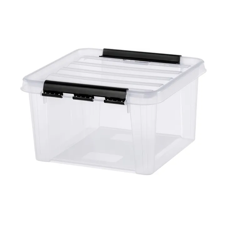 Förvaringslåda med lock 7L, SmartStore, Klar/svart