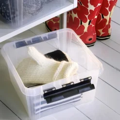 Förvaringslåda med lock 7L, SmartStore, Klar/svart