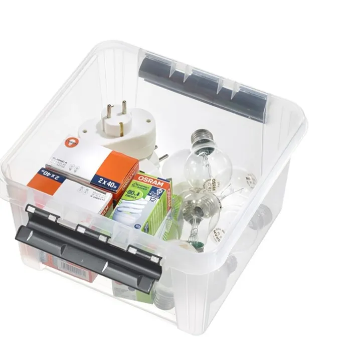 Förvaringslåda med lock 7L, SmartStore, Klar/svart