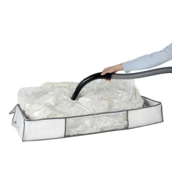 Förvaringslåda med vakuumpåse, 105x45x15cm, Vit