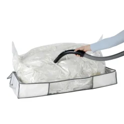 Förvaringslåda med vakuumpåse, 105x45x15cm, Vit