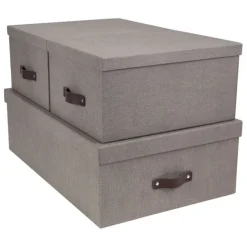 Förvaringslåda set om 3, Inge canvas, Bigso