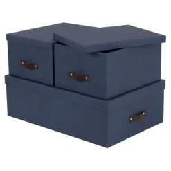 Förvaringslåda set om 3, Inge canvas, Bigso