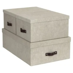 Förvaringslåda set om 3, Inge canvas, Bigso