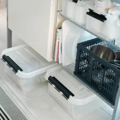 Förvaringslåda under sängen med hjul 30L, SmartStore, Klar/svart
