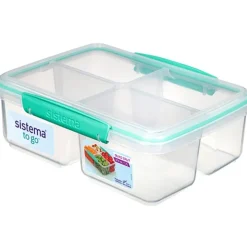 Fyrdelad matlåda 1,74L, Sistema, Mint