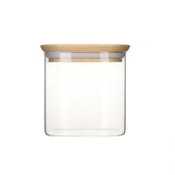 Glasburk med bambulock 0,8L 3-pack, Pebbly
