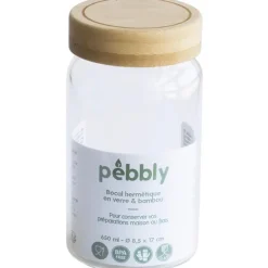 Glasburk med bambulock 0,65L, Pebbly